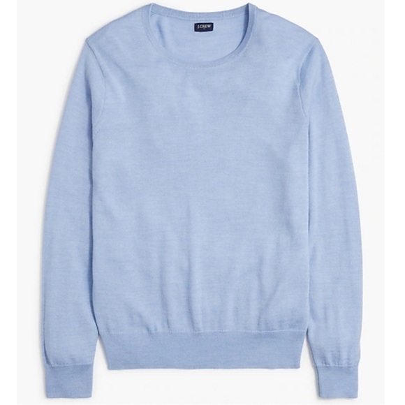 J. Crew Merino wool-blend crewneck Blue sweater Size Medium - Picture 2 of 6